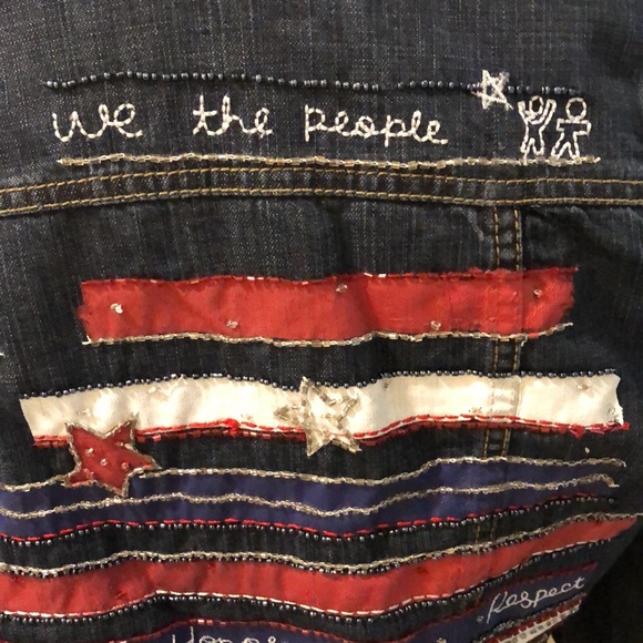 🇺🇸Chico’s We The People embellished Stars Stripes Americana Inspire jacket - Picture 6 of 12